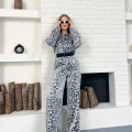 Leopar Desenli İki Takım Gri