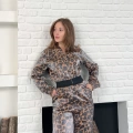 Leopar Desenli İki Takım Kahverengi