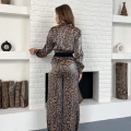 Leopar Desenli İki Takım Kahverengi