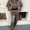 Leopar Desenli İki Takım Kahverengi
