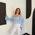 Madonna Yaka Poplin Kumaş Bluz Bebemavisi