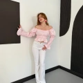 Madonna Yaka Poplin Kumaş Bluz Pembe