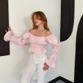 Madonna Yaka Poplin Kumaş Bluz Pembe