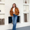 Nubuk Fermuarlı Ceket Taba