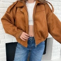 Nubuk Fermuarlı Ceket Taba