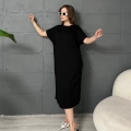 Omuz Vatkalı Kuşaklı Tulum Siyah
