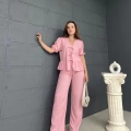 Önü Bağlamalı Karpuz Kol Takım Pembe