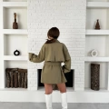 Parça Detalı Oversize Trençkot Haki