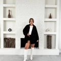 Parça Detalı Oversize Trençkot Siyah