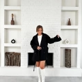 Parça Detalı Oversize Trençkot Siyah