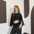 Pelerin Bluz Pantolon Plaj Takım Siyah