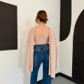Pelerin Detaylı Body Suit Bej