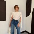 Pelerin Detaylı Body Suit Beyaz