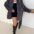 Peluş Çıtçıtlı Kürk Antrasit