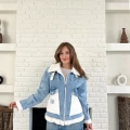 Peluş detaylı kot ceket