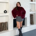 Peluş Kumaş Sweet Bordo