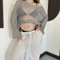Pullu Beach Salaş Crop Gri