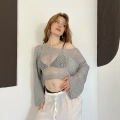 Pullu Beach Salaş Crop Gri