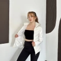 Range Kapüşonlu Şişme Mont Beyaz