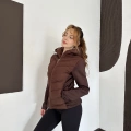 Range Kapüşonlu Şişme Mont Kahve