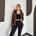 Range Kapüşonlu Şişme Mont Kahve