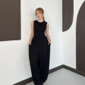 Sıfır Kol Basic Şalvar Tulum Siyah