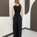 Sıfır Kol Basic Şalvar Tulum Siyah