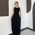Sıfır Kol Basic Şalvar Tulum Siyah