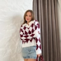 Sky Argyle Triko Kazak Bordo