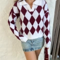 Sky Argyle Triko Kazak Bordo