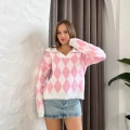 Sky Argyle Triko Kazak Pembe
