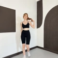 Spor Şort-Crop Takım Siyah