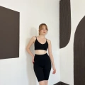 Spor Şort-Crop Takım Siyah