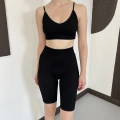 Spor Şort-Crop Takım Siyah