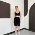 Spor Şort-Crop Takım Siyah