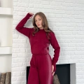 Taş/Işıltı İşlemeli Cool Casual Takım Bordo