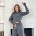 Taş/Işıltı İşlemeli Cool Casual Takım Gri