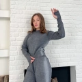 Taş/Işıltı İşlemeli Cool Casual Takım Gri