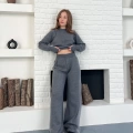 Taş/Işıltı İşlemeli Cool Casual Takım Gri