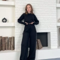 Taş/Işıltı İşlemeli Cool Casual Takım Siyah