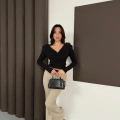 Tasarım Uzun Kol Linda Bluz Siyah
