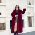 Tek Düğme Detay Yumoş Kaban Bordo