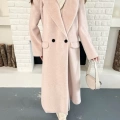 Tek Düğme Detay Yumoş Kaban Pudra Pembe