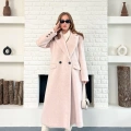 Tek Düğme Detay Yumoş Kaban Pudra Pembe