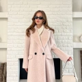 Tek Düğme Detay Yumoş Kaban Pudra Pembe