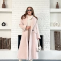 Tek Düğme Detay Yumoş Kaban Pudra Pembe