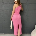 Tek Omuz Bürümcük Etekli Takım Pembe