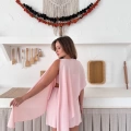 Tek Parça Farklı Farklı Giyebileceğiniz Etekli Takım Pembe