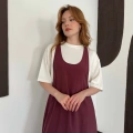 Tişört Elbise İkili Takım Mürdüm