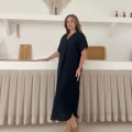 V Yaka Ham Keten Takım Siyah